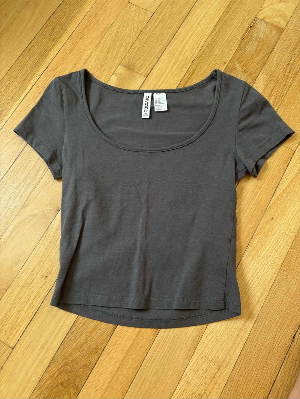 H&M Charcoal Scoop Neck Crop Top